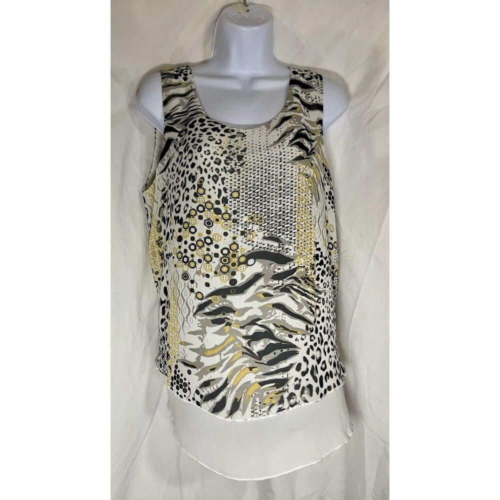 Bali Corp Women’s Animal Print Layered Chiffon Tank Top - Size 12